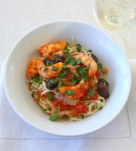 Recipe Photo: Angel Hair Pasta in Quick Tomato Sauce with Shrimp