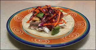 Grilled Fish Tacos with Avocado Salsa and Carrot Slaw