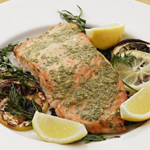 Recipe Photo: Grilled Salmon with Mustard & Herbs