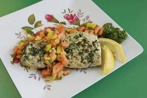 Grilled Swordfish Wraps with Mango Salsa