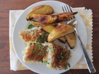 Oven-Fried Fish and Chips