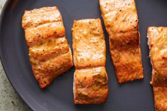 Roasted Salmon Glazed With Brown Sugar and Mustard