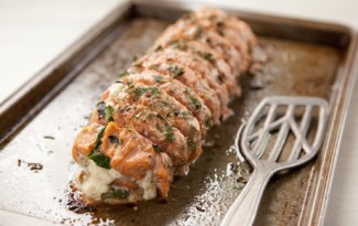 Recipe Photo: Roasted Salmon Stuffed with Spinach, Feta and Ricotta