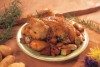 Recipe Photo: Roast Chicken and Root Vegetables with Mustard-Rosemary Sauce