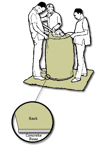fill sack with sand