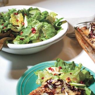 Escarole and Butter Lettuce Salad with Pomegranate Seeds and Hazelnuts Recipe Photo: Escarole and Butter Lettuce Salad with Pomegranate Seeds and Hazel