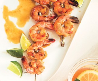 Grilled Shrimp with Molasses-Guava Glaze