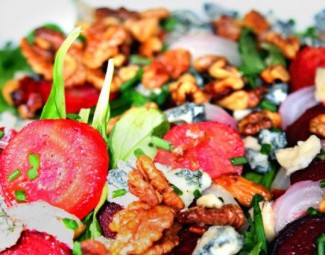 Recipe Photo: Roasted Beet Salad with Gorgonzola and Toasted Walnuts